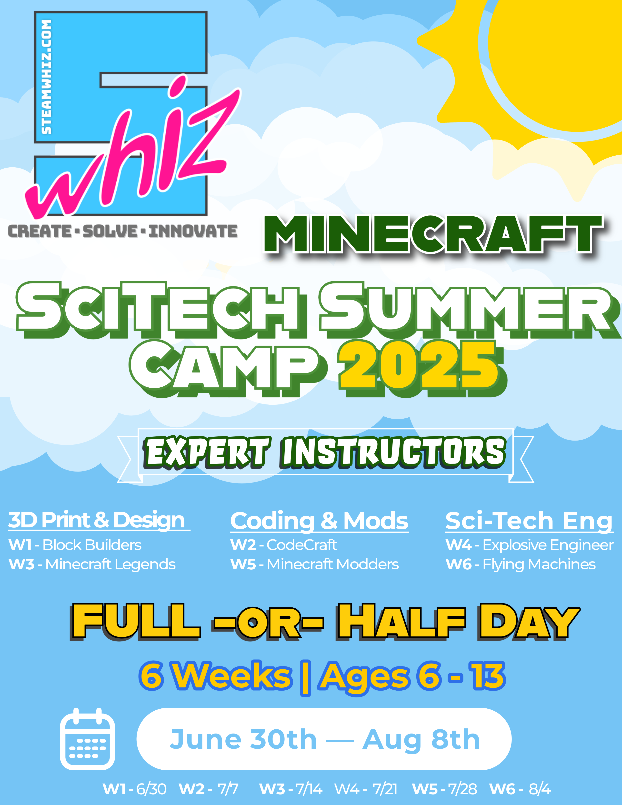 Minecraft SciTech Summer Camp 2025 STEAMwhiz The STEM Learning Lab