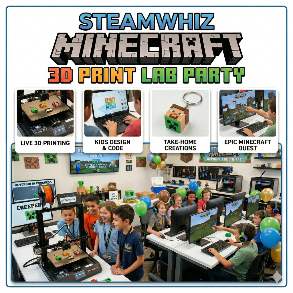 Birthday Lab: Minecraft & 3D Design - STEAMwhiz - The STEM Learning Lab